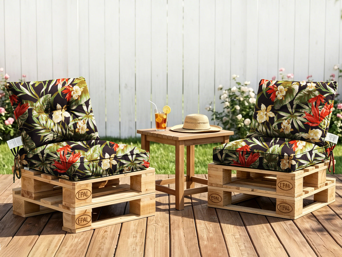 Outdoor Chair Cushions Set of 2, All-Weather Patio Furniture Cushions with High Resilience Foam, Indoor Outdoor Seat & Back Cushion for Patio, Garden, Sunroom