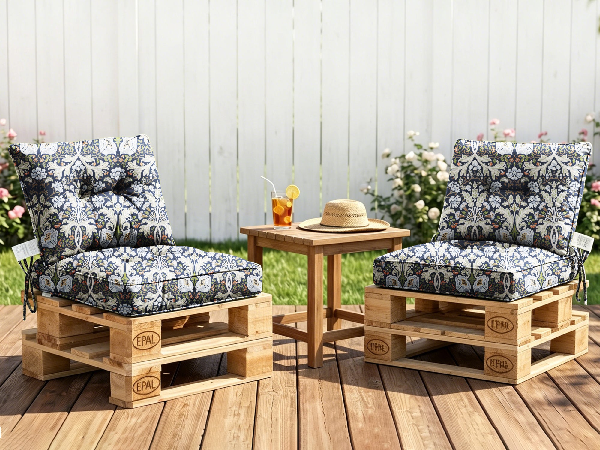 Outdoor Chair Cushions Set of 2, All-Weather Patio Furniture Cushions with High Resilience Foam, Indoor Outdoor Seat & Back Cushion for Patio, Garden, Sunroom