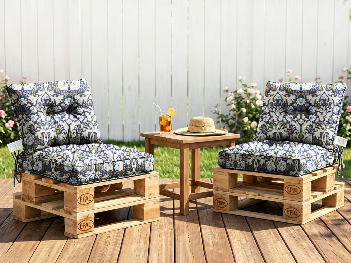 Outdoor Chair Cushions Set of 2, All-Weather Patio Furniture Cushions with High Resilience Foam, Indoor Outdoor Seat & Back Cushion for Patio, Garden, Sunroom