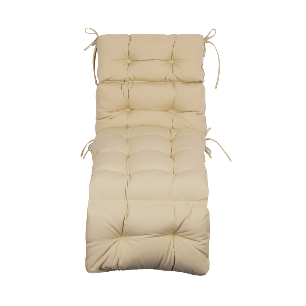 ARTPLAN Outdoor Chaise Lounge Cushion 72x22x4 inches, Floral Tufted Thick Replacement Cushion with Ties, All Weather Wicker Patio Furniture Cushion