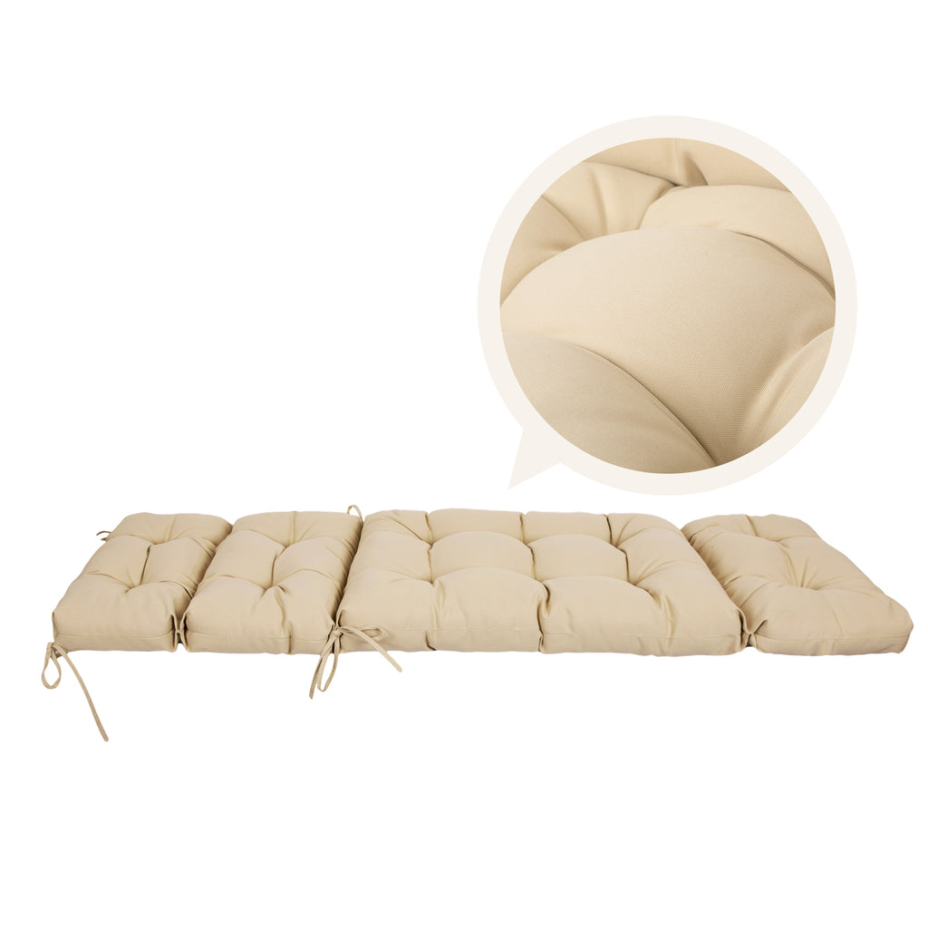 ARTPLAN Outdoor Chaise Lounge Cushion 72x22x4 inches, Floral Tufted Thick Replacement Cushion with Ties, All Weather Wicker Patio Furniture Cushion