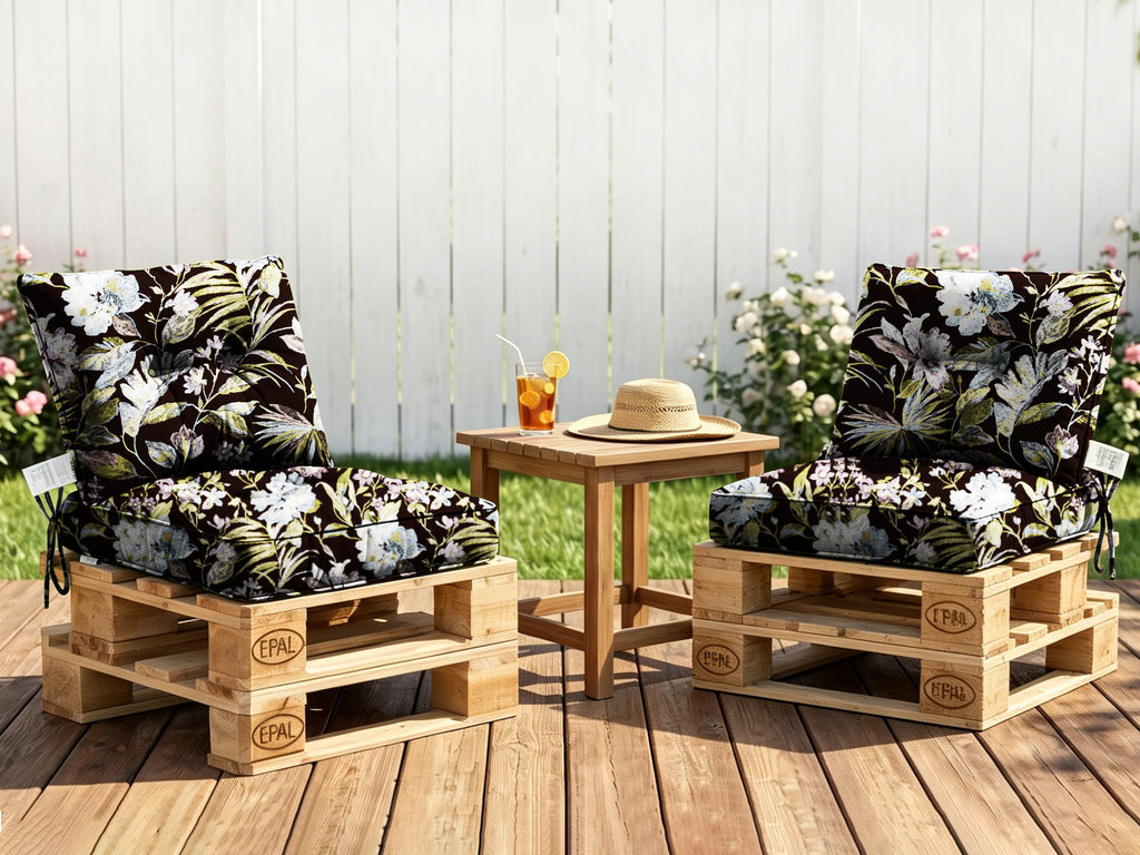 Outdoor Chair Cushions Set of 2  All-Weather Patio Furniture Cushions with High Resilience Foam  Indoor Outdoor Seat & Back Cushion for Patio, Garden  Sunroom