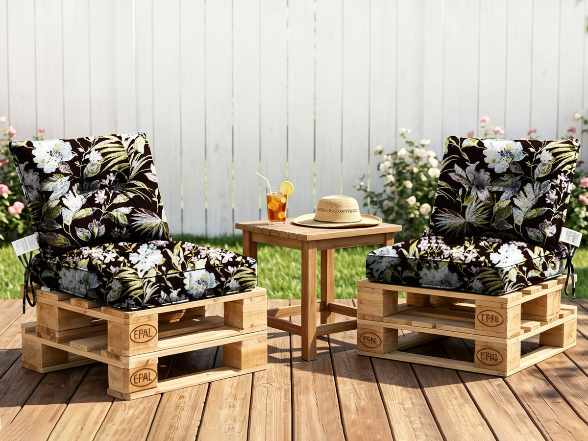 Outdoor Chair Cushions Set of 2, All-Weather Patio Furniture Cushions with High Resilience Foam, Indoor Outdoor Seat & Back Cushion for Patio, Garden, Sunroom