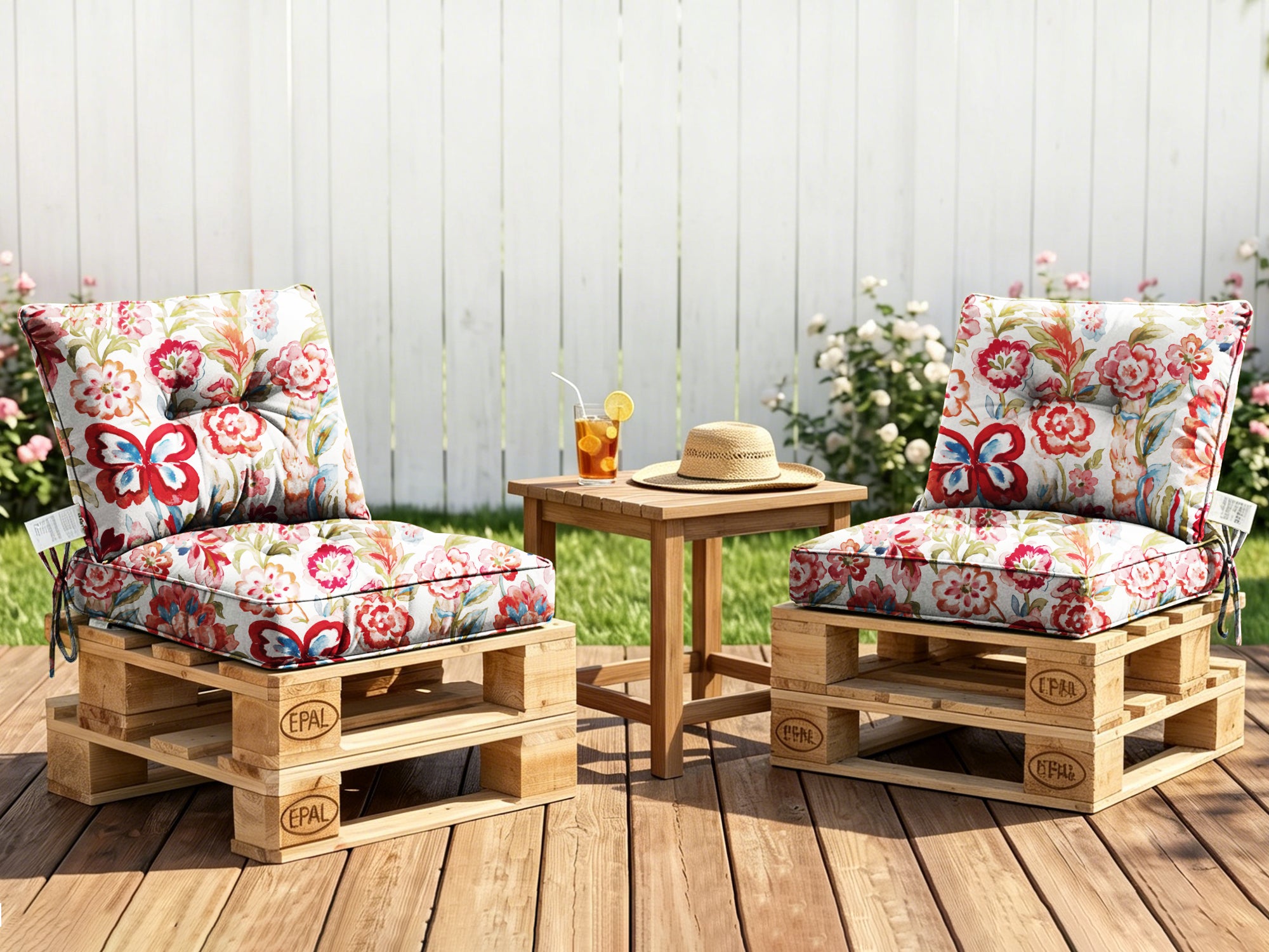 Outdoor Chair Cushions Set of 2, All-Weather Patio Furniture Cushions with High Resilience Foam, Indoor Outdoor Seat & Back Cushion for Patio, Garden, Sunroom