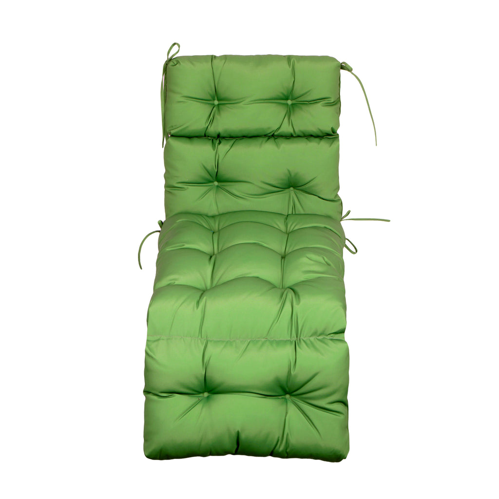ARTPLAN Outdoor Chaise Lounge Cushion 72x22x4 inches, Floral Tufted Thick Replacement Cushion with Ties, All Weather Wicker Patio Furniture Cushion