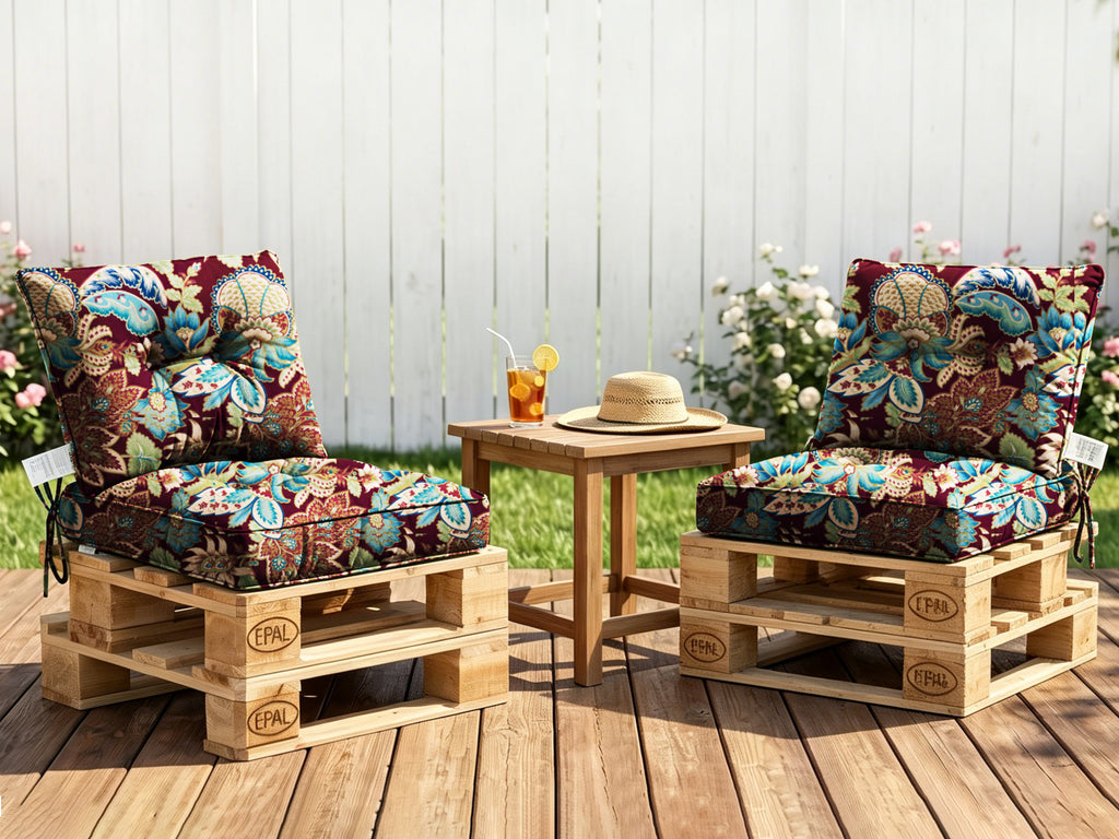 Outdoor Chair Cushions Set of 2  All-Weather Patio Furniture Cushions with High Resilience Foam  Indoor Outdoor Seat & Back Cushion for Patio, Garden  Sunroom