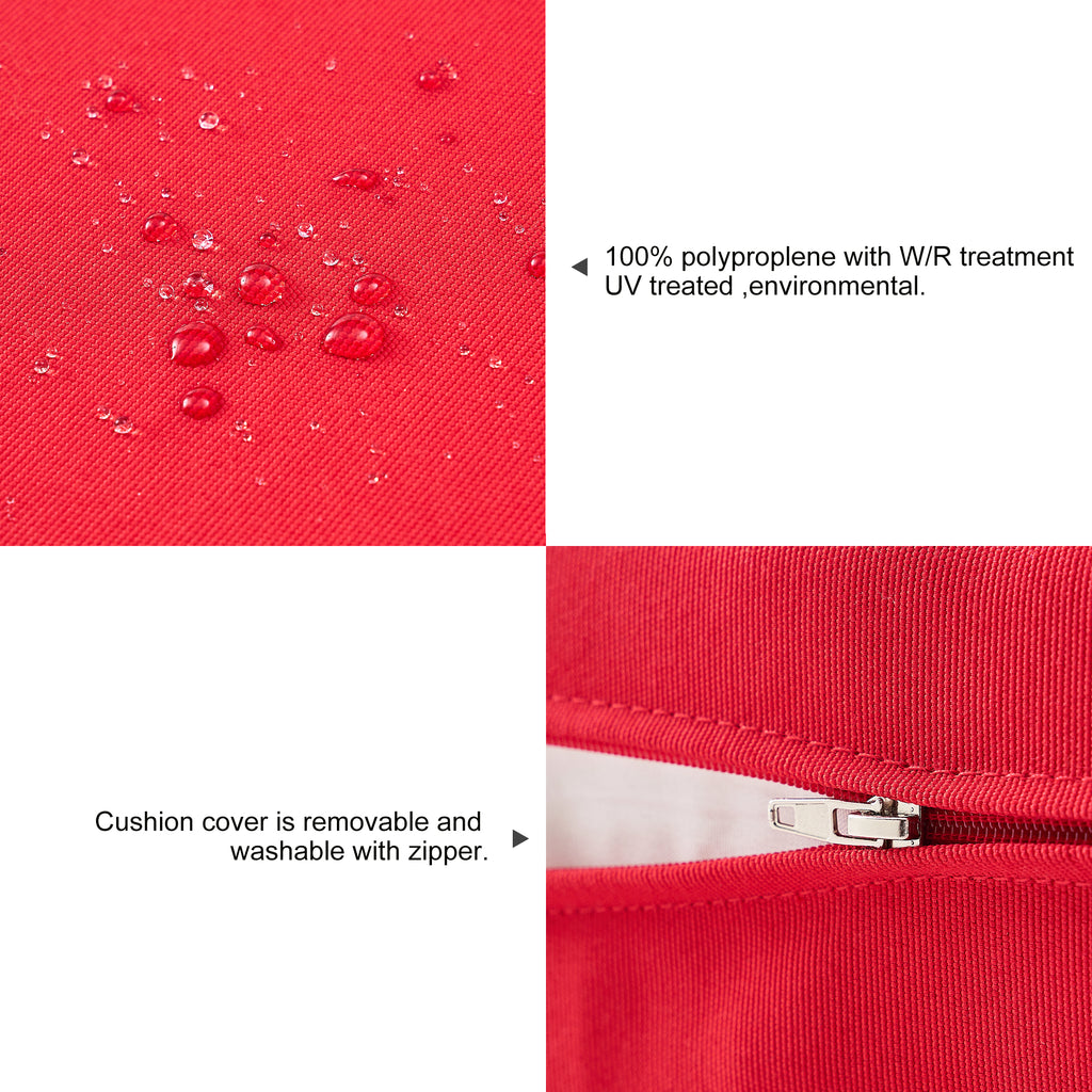 ARTPLAN Outdoor Loveseat Deep Seat Cushion Set, 46"x24"x4" Water Repellent Fade-Resistant Patio Cushions, Solution-Dyed Fabric with Removable Zipper Cover, High-Density Foam for Bench, Swing & Patio Furniture