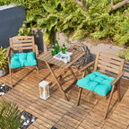 ARTPLANT Outdoor Dinning Seat Pads Cushions with Tie 19"x19"x4",Square Wicker Outdoor Tufted Chair Cushion,Set of 2