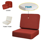 ARTPLAN Outdoor Deep Seat Slipcovers，Set of 2 24x24x6" 18x24 Olefin,Square Outdoor Cushion Cover, for Patio Funiture