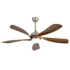 52 Inch Ceiling Fan with Light and Remote Control, 6-Speed Reversible Quiet DC Motor, 3 Color Temperatures LED Light, 3 Timer Settings, Adjustable Height for Large Room, Bedroom, Living Room (Walnut/Black/Orginal/White/Sakuragi)