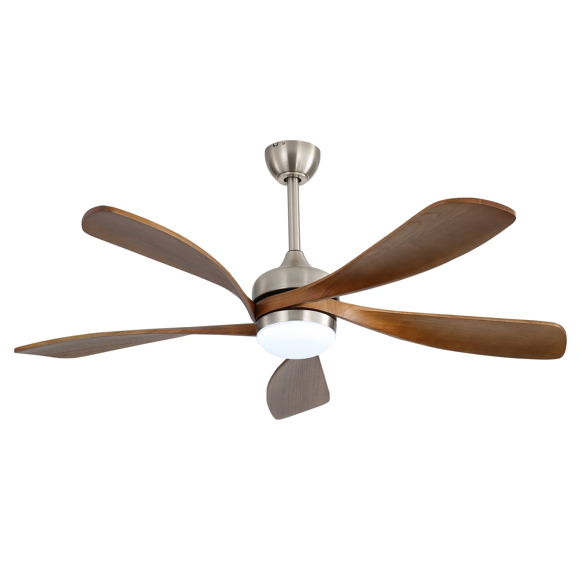 52 Inch Ceiling Fan with Light and Remote Control, 6-Speed Reversible Quiet DC Motor, 3 Color Temperatures LED Light, 3 Timer Settings, Adjustable Height for Large Room, Bedroom, Living Room (Walnut/Black/Orginal/White/Sakuragi)