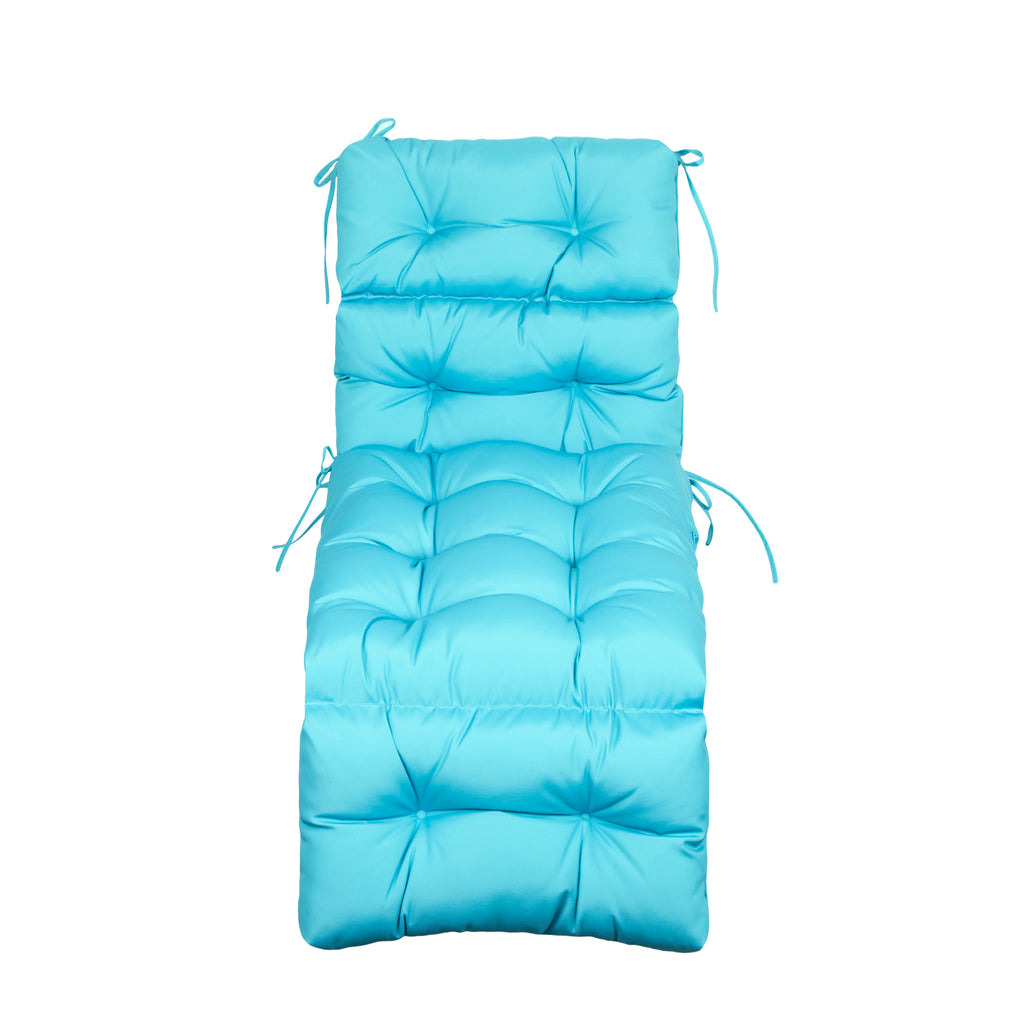 ARTPLAN Outdoor Chaise Lounge Cushion 72x22x4 inches, Floral Tufted Thick Replacement Cushion with Ties, All Weather Wicker Patio Furniture Cushion