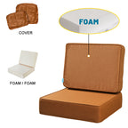 ARTPLAN Outdoor Deep Seat Slipcovers，Set of 2 24x24x6" 18x24 Olefin,Square Outdoor Cushion Cover, for Patio Funiture
