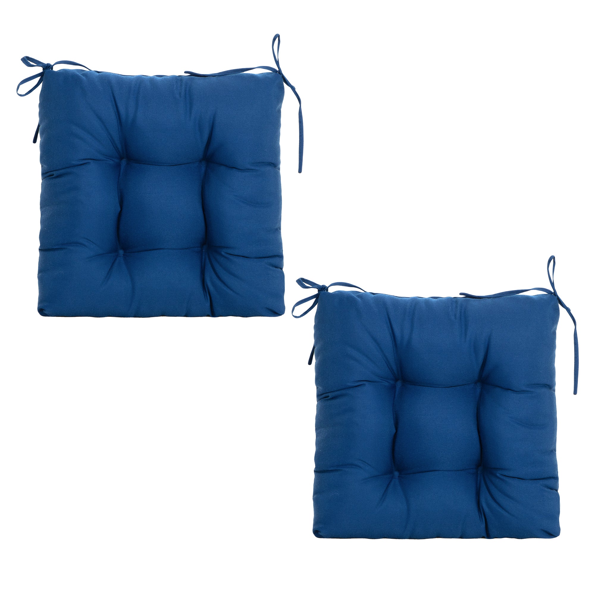 ARTPLANT Outdoor Dinning Seat Pads Cushions with Tie 19"x19"x4",Square Wicker Outdoor Tufted Chair Cushion,Set of 2