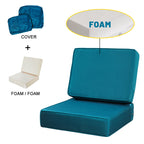 ARTPLAN Outdoor Deep Seat Slipcovers，Set of 2 24x24x6" 18x24 Olefin,Square Outdoor Cushion Cover, for Patio Funiture