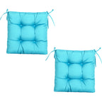 ARTPLANT Outdoor Dinning Seat Pads Cushions with Tie 19"x19"x4",Square Wicker Outdoor Tufted Chair Cushion,Set of 2