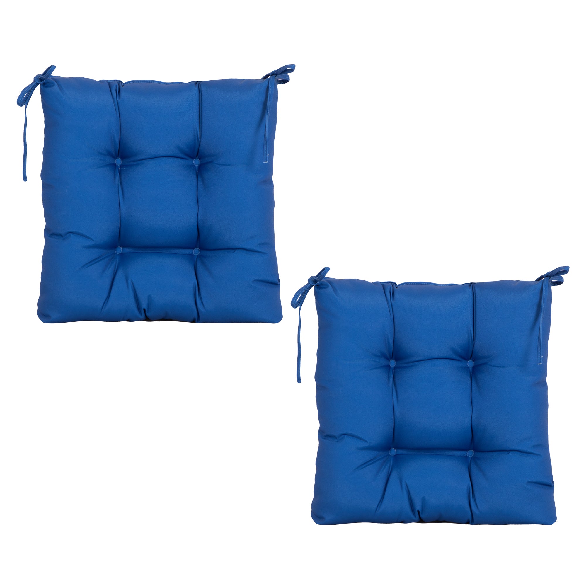 ARTPLANT Outdoor Dinning Seat Pads Cushions with Tie 19"x19"x4",Square Wicker Outdoor Tufted Chair Cushion,Set of 2