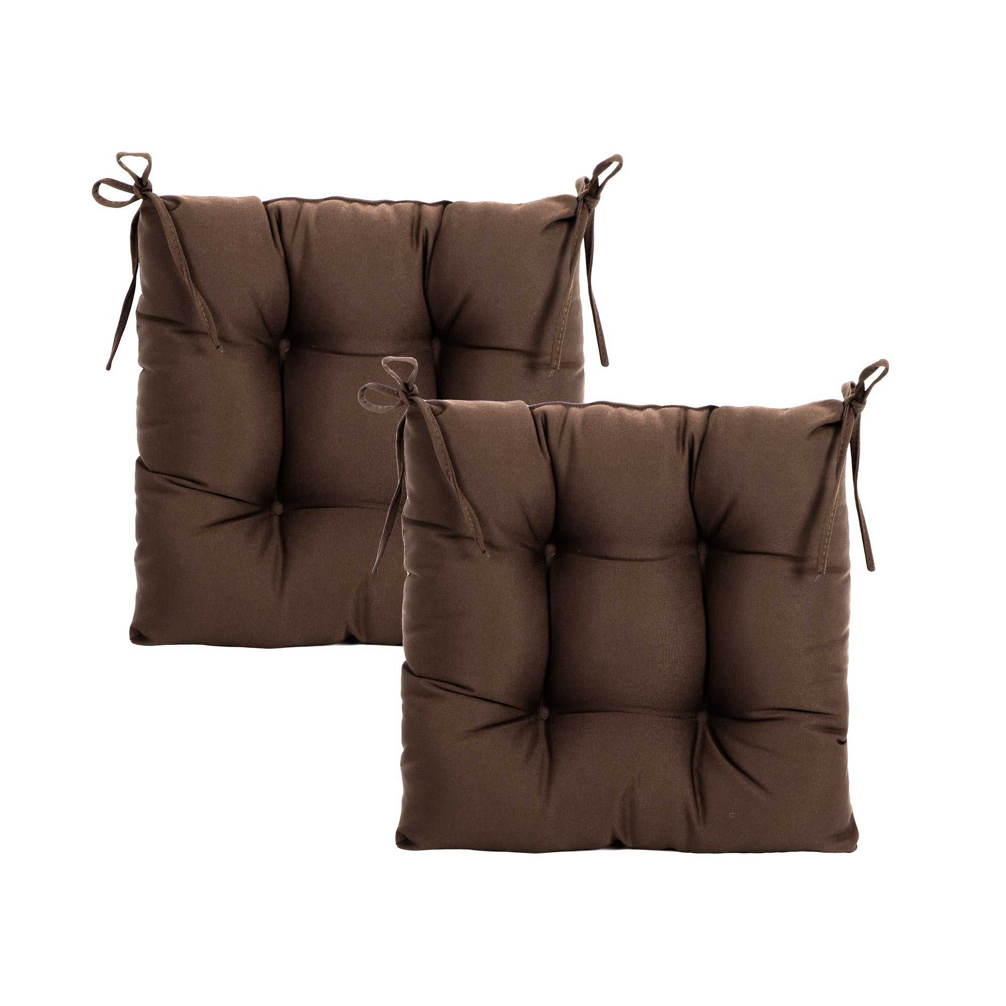 ARTPLANT Outdoor Dinning Seat Pads Cushions with Tie 19"x19"x4",Square Wicker Outdoor Tufted Chair Cushion,Set of 2
