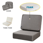 ARTPLAN Outdoor Deep Seat Slipcovers，Set of 2 24x24x6" 18x24 Olefin,Square Outdoor Cushion Cover, for Patio Funiture