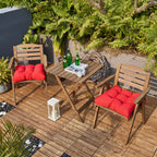ARTPLANT Outdoor Dinning Seat Pads Cushions with Tie 19"x19"x4",Square Wicker Outdoor Tufted Chair Cushion,Set of 2