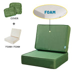 ARTPLAN Outdoor Deep Seat Slipcovers，Set of 2 24x24x6" 18x24 Olefin,Square Outdoor Cushion Cover, for Patio Funiture