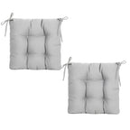 ARTPLANT Outdoor Dinning Seat Pads Cushions with Tie 19"x19"x4",Square Wicker Outdoor Tufted Chair Cushion,Set of 2
