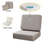 ARTPLAN Outdoor Deep Seat Slipcovers，Set of 2 24x24x6" 18x24 Olefin,Square Outdoor Cushion Cover, for Patio Funiture