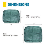 ARTPLAN Outdoor Deep Seat Slipcovers，Set of 2 24x24x6" 18x24 Olefin,Square Outdoor Cushion Cover, for Patio Funiture