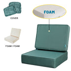 ARTPLAN Outdoor Deep Seat Slipcovers，Set of 2 24x24x6" 18x24 Olefin,Square Outdoor Cushion Cover, for Patio Funiture