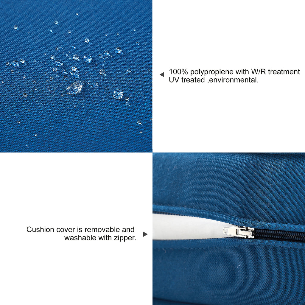 ARTPLAN Outdoor Loveseat Deep Seat Cushion Set, 46"x24"x4" Water Repellent Fade-Resistant Patio Cushions, Solution-Dyed Fabric with Removable Zipper Cover, High-Density Foam for Bench, Swing & Patio Furniture