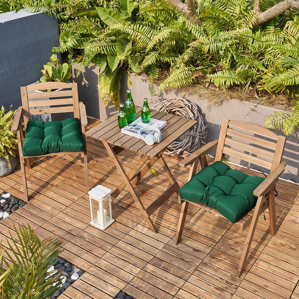 ARTPLANT Outdoor Dinning Seat Pads Cushions with Tie 19"x19"x4",Square Wicker Outdoor Tufted Chair Cushion,Set of 2