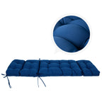 ARTPLAN Outdoor Chaise Lounge Cushion 72x22x4 inches, Floral Tufted Thick Replacement Cushion with Ties, All Weather Wicker Patio Furniture Cushion