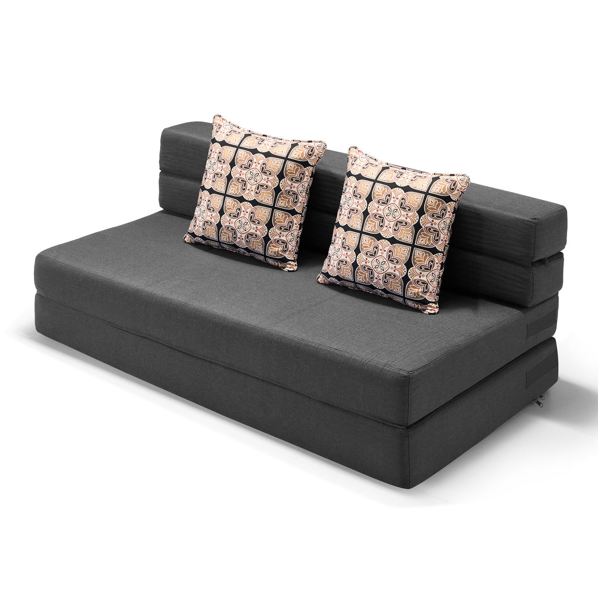 Convertible Folding Sofa Bed, High-Density Memory Foam Sofa Bed with a Fluffy Pillow, Modern Futon Floor Couch Guest Bed for Living Room/Dorm/Guest Use/Home Office/Apartment