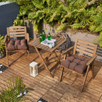 ARTPLANT Outdoor Dinning Seat Pads Cushions with Tie 19"x19"x4",Square Wicker Outdoor Tufted Chair Cushion,Set of 2