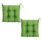 ARTPLANT Outdoor Dinning Seat Pads Cushions with Tie 19"x19"x4",Square Wicker Outdoor Tufted Chair Cushion,Set of 2