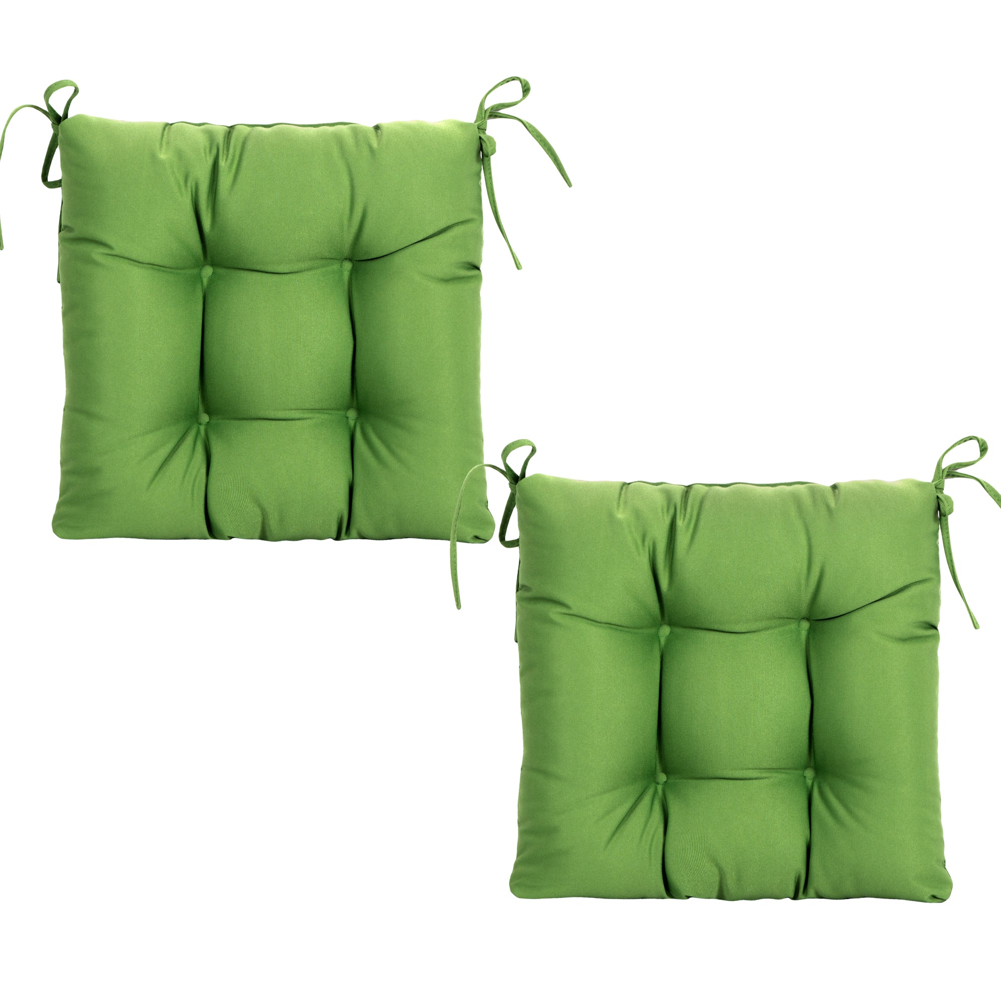 ARTPLANT Outdoor Dinning Seat Pads Cushions with Tie 19"x19"x4",Square Wicker Outdoor Tufted Chair Cushion,Set of 2