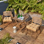 ARTPLANT Outdoor Dinning Seat Pads Cushions with Tie 19"x19"x4",Square Wicker Outdoor Tufted Chair Cushion,Set of 2