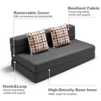 Convertible Folding Sofa Bed, High-Density Memory Foam Sofa Bed with a Fluffy Pillow, Modern Futon Floor Couch Guest Bed for Living Room/Dorm/Guest Use/Home Office/Apartment