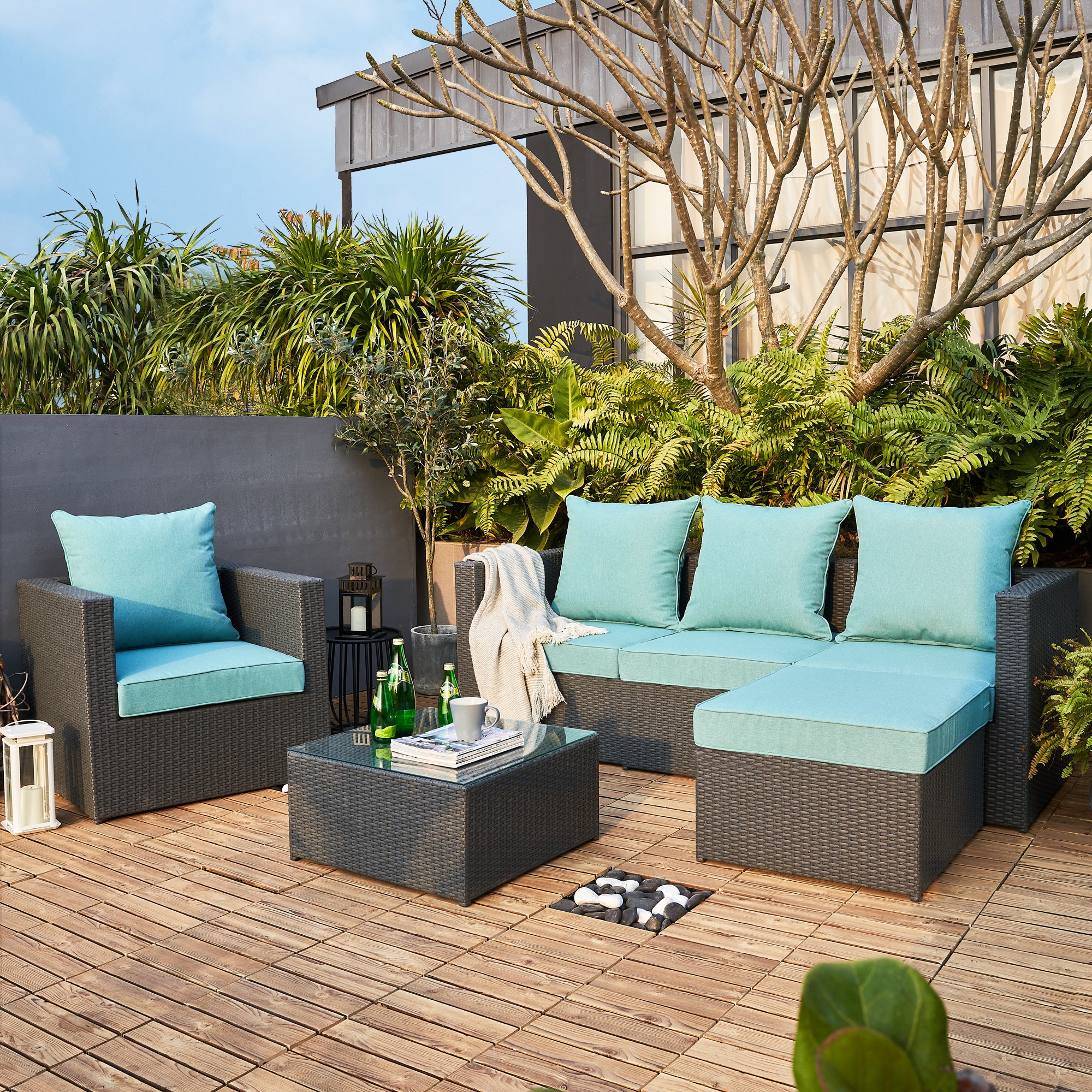 ARTPLAN 2-Piece Deep Seat Cushion Set with Backrest - Multiple Colors | All-Weather Outdoor Sofa Cushions for Sectionals & Patio Conversation Sets