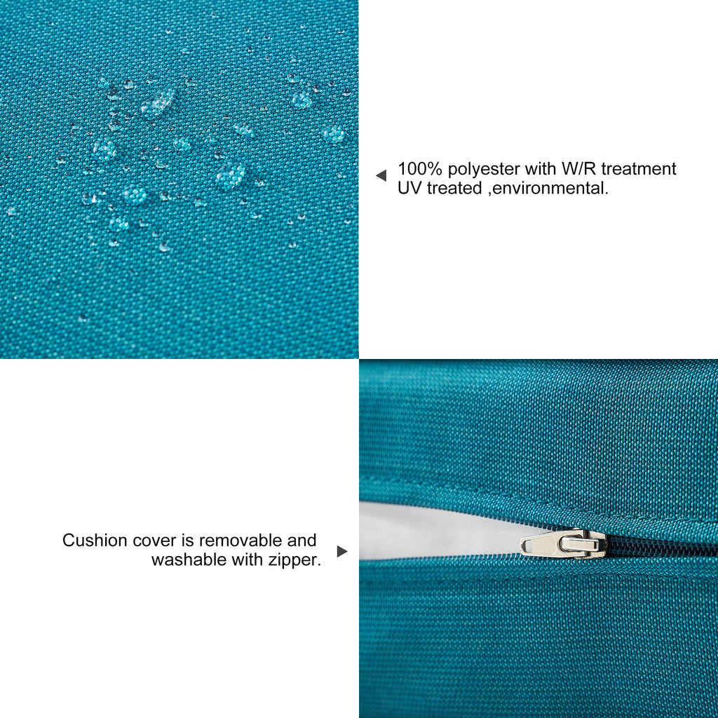 Outdoor Seat Cushion Set  24"W x 24"D x 4"T Waterproof & Fade Resistant Patio Furniture Cushions with Removable Zipper Cover, High-Resilience Foam for Chair Sofa Couch