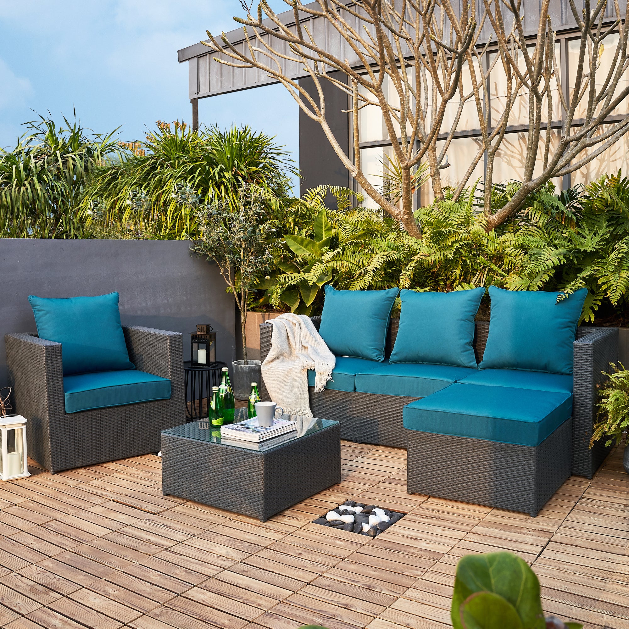 ARTPLAN 2-Piece Deep Seat Cushion Set with Backrest - Multiple Colors | All-Weather Outdoor Sofa Cushions for Sectionals & Patio Conversation Sets