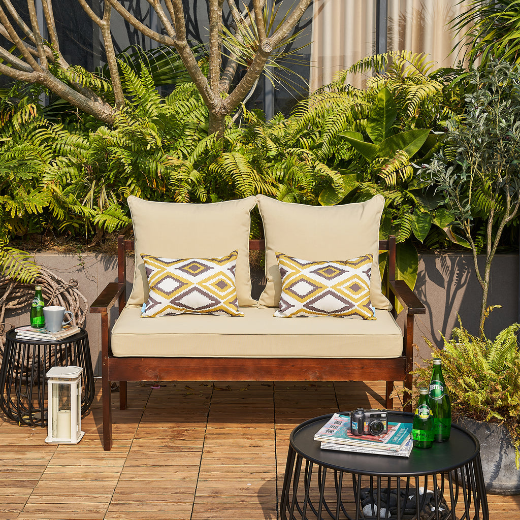 ARTPLAN Patio Bench Cushions Set of 5, Outdoor Sofa Cushions | All-Weather Fabric | Lumbar Support Pillows | Waterproof & Fade-Resistant for Sectionals