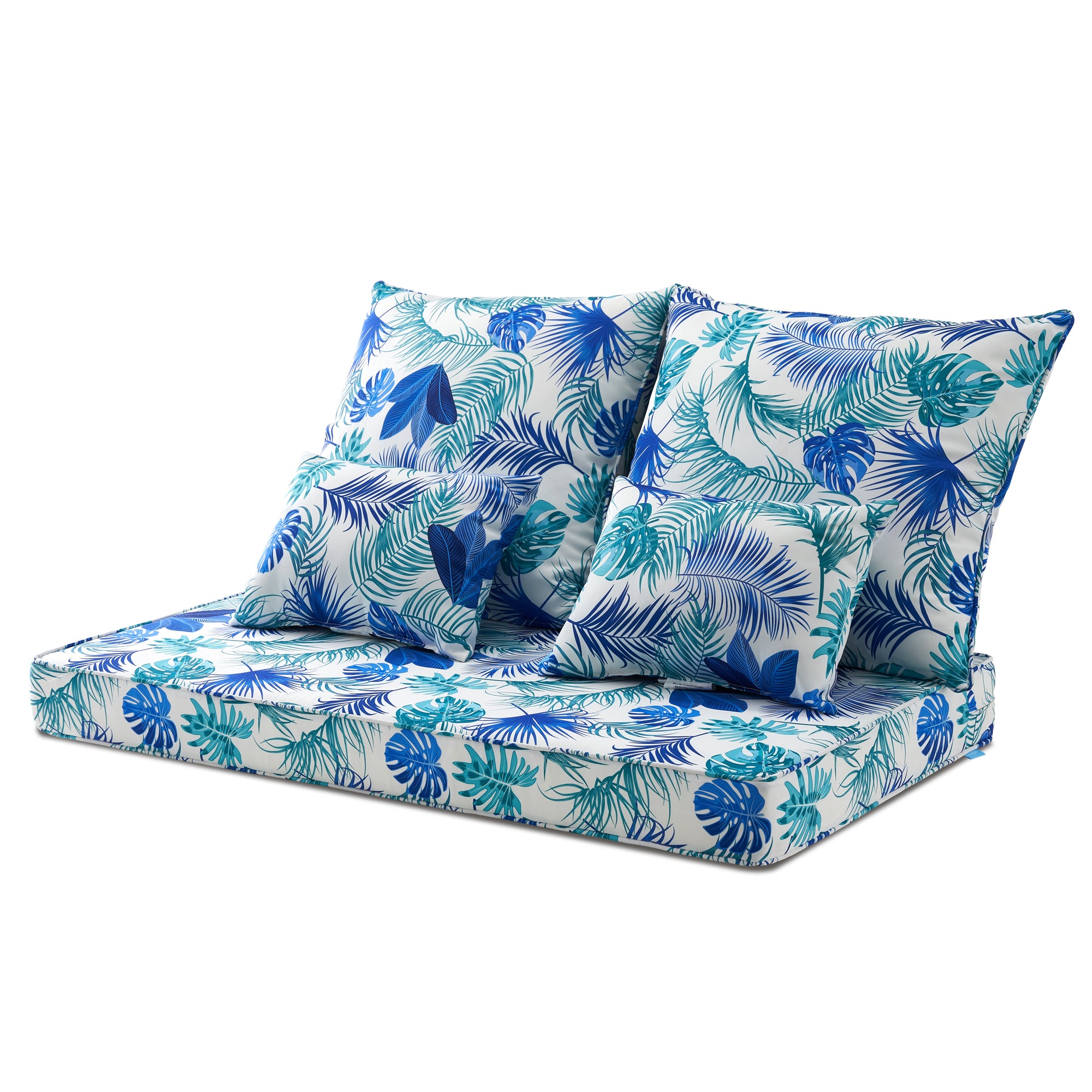 ARTPLAN Patio Bench Cushions Set of 5, Outdoor Sofa Cushions | All-Weather Fabric | Lumbar Support Pillows | Waterproof & Fade-Resistant for Sectionals