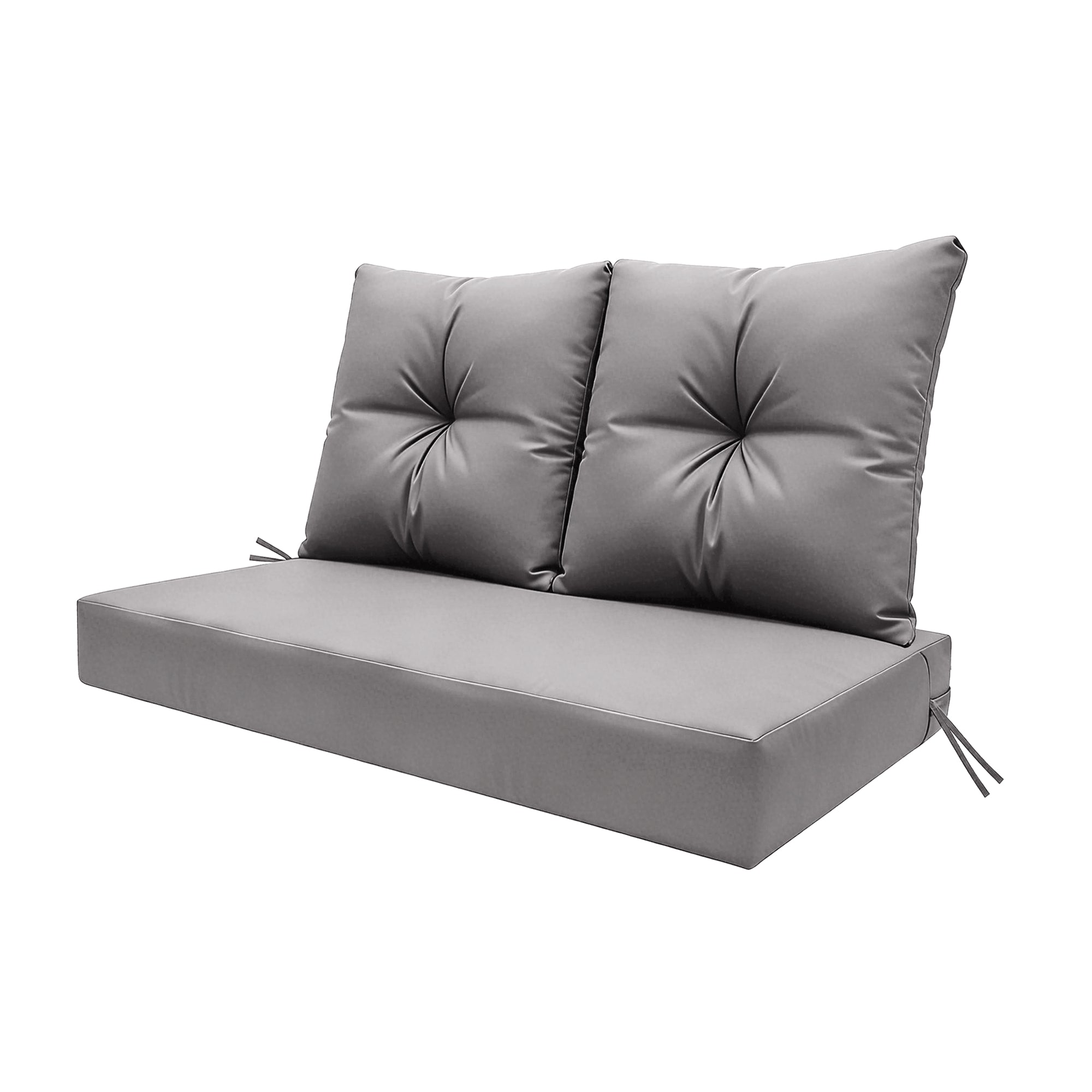 ARTPLAN Outdoor Loveseat Deep Seat Cushion Set, 46"x24"x4" Water Repellent Fade-Resistant Patio Cushions, Solution-Dyed Fabric with Removable Zipper Cover, High-Density Foam for Bench, Swing & Patio Furniture
