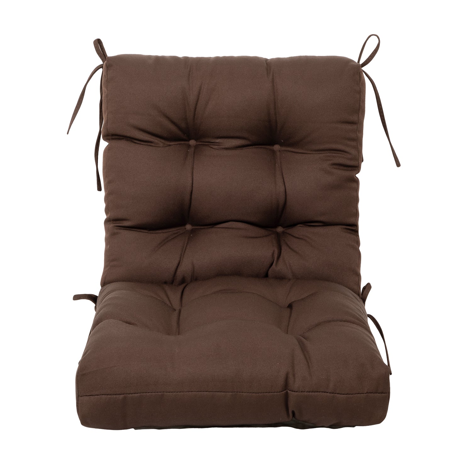 Artplan Outdoor Cushions Wicker Tufted Pillow with Back for Outdoor Furniture, Rocking Chair Cushion Premium Tufted Pads Set of Upper and Lower with Ties