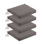 Outdoor Chair Cushions for Patio Furniture, Waterproof Outdoor Cushions, Round Corner Patio Chair Cushions Set of 4 with Ties,17"x16"x2"