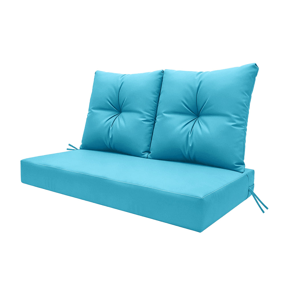 ARTPLAN Outdoor Loveseat Deep Seat Cushion Set, 46"x24"x4" Water Repellent Fade-Resistant Patio Cushions, Solution-Dyed Fabric with Removable Zipper Cover, High-Density Foam for Bench, Swing & Patio Furniture