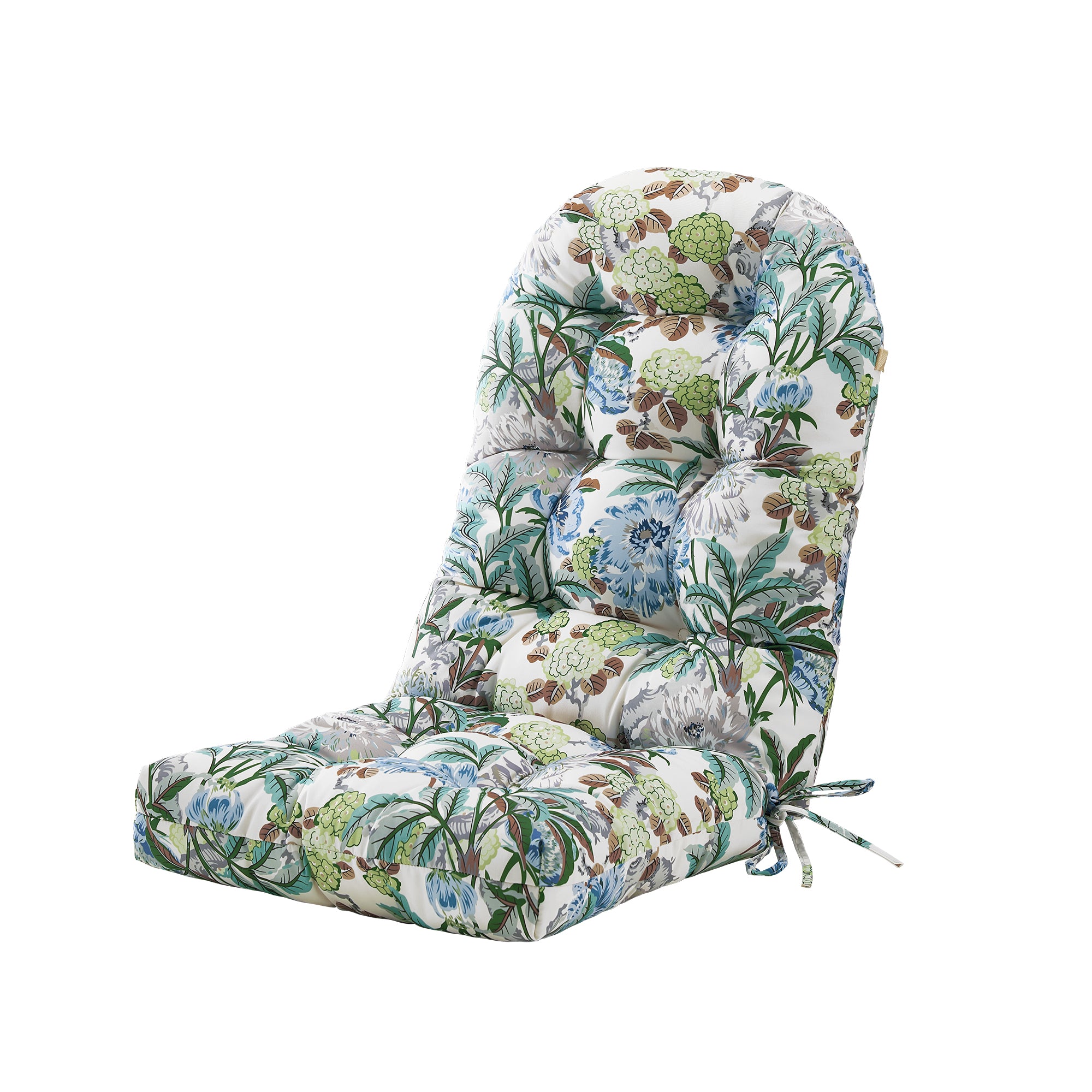 ARTPLAN Outdoor Adirondack Chair Cushion for Patio Furniture,Tufted Thick Seat & Round High Back Rocking Oudoor Colorful Cushion, 48"x21"x4" inches,Fade-Resistant,Floral