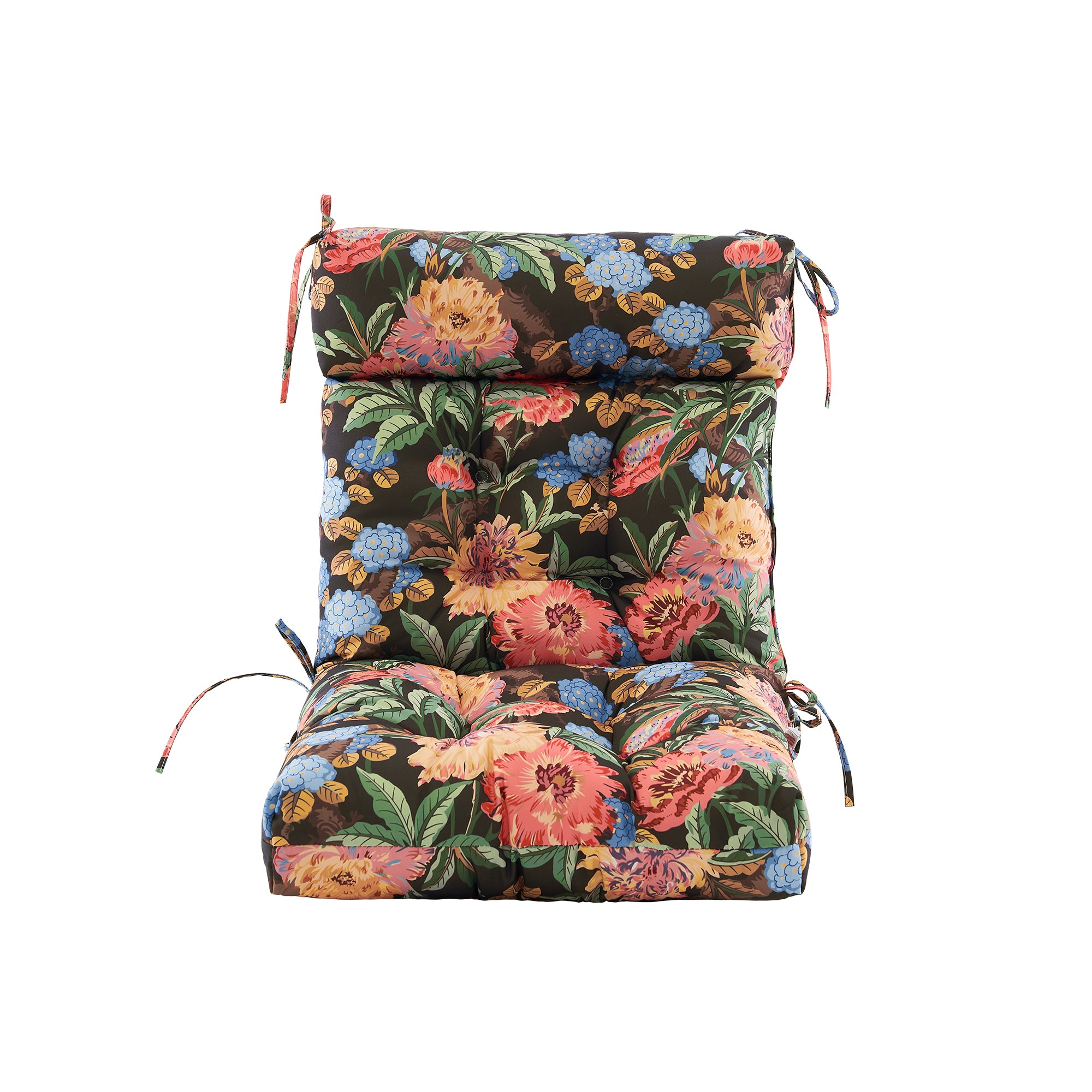 ARTPLAN Patio Chair Cushions Combined Seat and Back,Tufted Outdoor Swivel Chair Cushion with Tie,40"x20"x4"，Floral