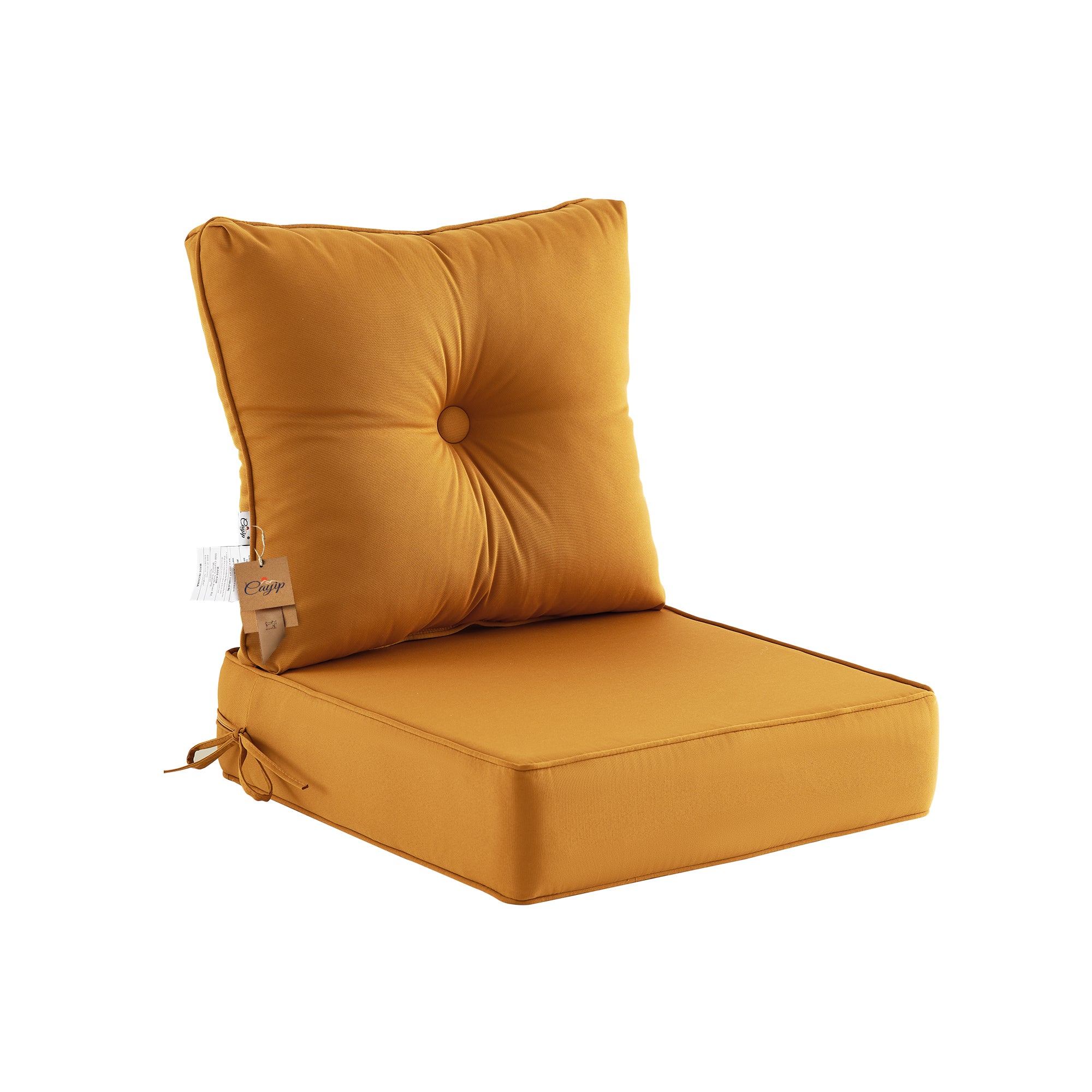 Deep Seat Pillow and High Back Chair Cushions Outdoor Water Repellent Replacement Patio Seating Cushions,Seat 24"x24"x6",Back 22"x24"x6"